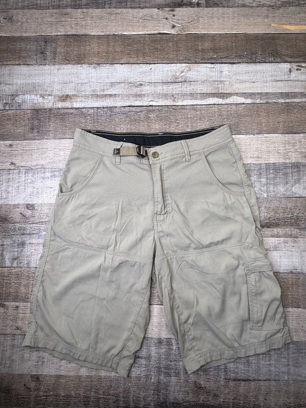 Prana Shorts Mens 32 S Zion Stretch Hiking Outdoor Cargo Belted Gorpcore Beige